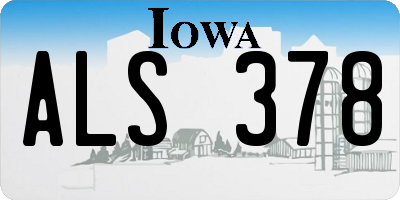 IA license plate ALS378