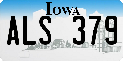 IA license plate ALS379