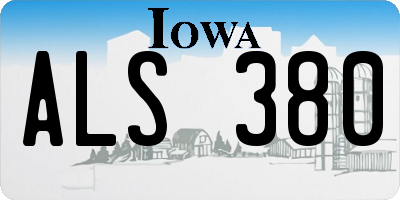 IA license plate ALS380