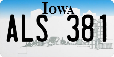 IA license plate ALS381