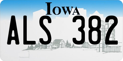 IA license plate ALS382