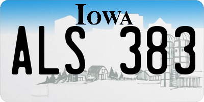 IA license plate ALS383