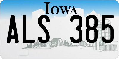 IA license plate ALS385