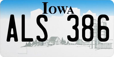 IA license plate ALS386