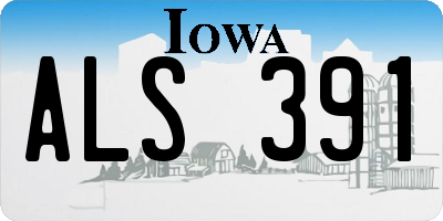 IA license plate ALS391