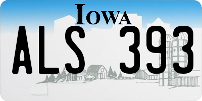 IA license plate ALS393