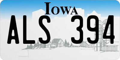 IA license plate ALS394