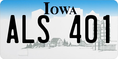 IA license plate ALS401