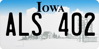 IA license plate ALS402