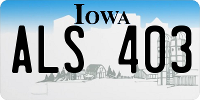 IA license plate ALS403