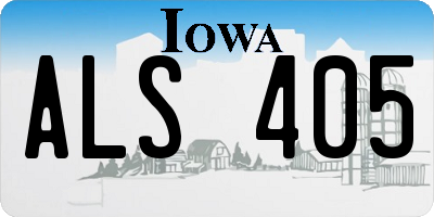 IA license plate ALS405