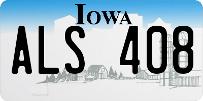 IA license plate ALS408