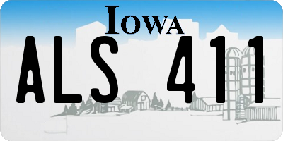 IA license plate ALS411