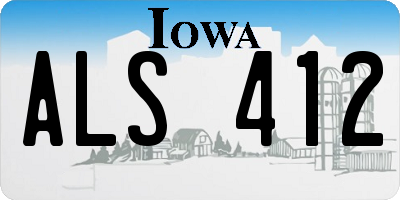 IA license plate ALS412