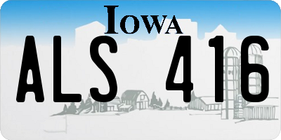 IA license plate ALS416