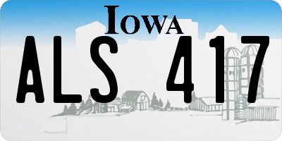 IA license plate ALS417