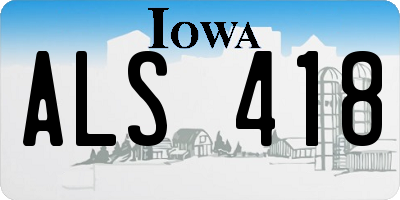 IA license plate ALS418