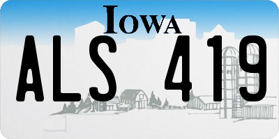 IA license plate ALS419