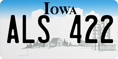 IA license plate ALS422