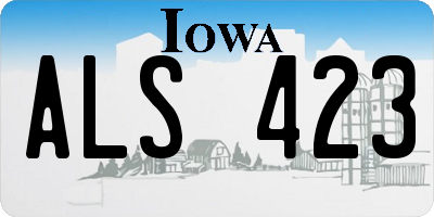 IA license plate ALS423
