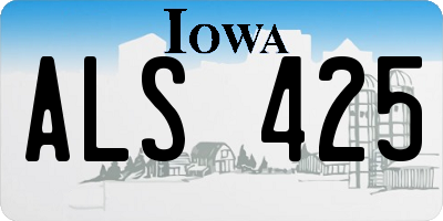 IA license plate ALS425