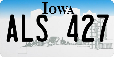 IA license plate ALS427