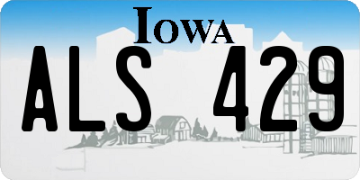 IA license plate ALS429