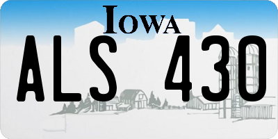 IA license plate ALS430