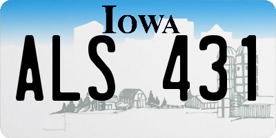 IA license plate ALS431