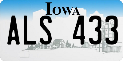 IA license plate ALS433