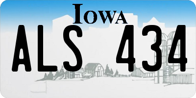 IA license plate ALS434