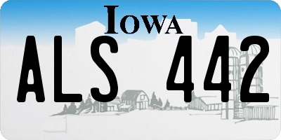 IA license plate ALS442