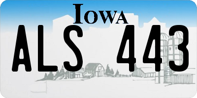 IA license plate ALS443