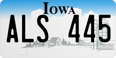 IA license plate ALS445