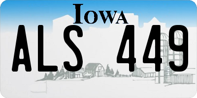 IA license plate ALS449