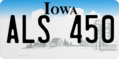 IA license plate ALS450