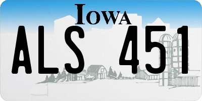 IA license plate ALS451