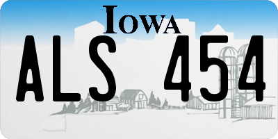 IA license plate ALS454
