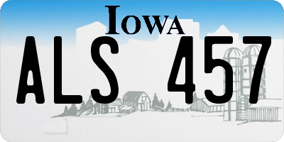 IA license plate ALS457