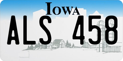 IA license plate ALS458