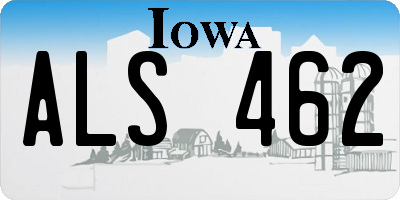 IA license plate ALS462