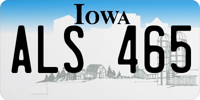 IA license plate ALS465