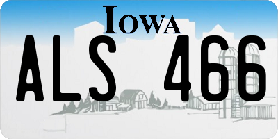 IA license plate ALS466