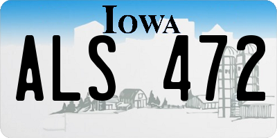 IA license plate ALS472