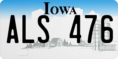 IA license plate ALS476