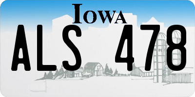 IA license plate ALS478