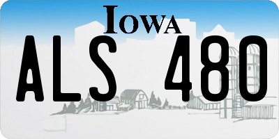 IA license plate ALS480