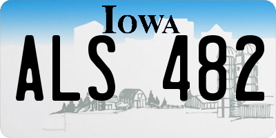 IA license plate ALS482