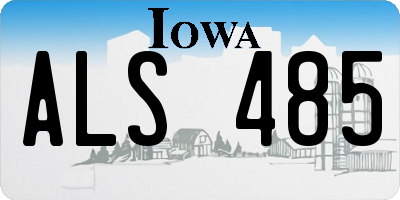 IA license plate ALS485
