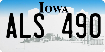 IA license plate ALS490